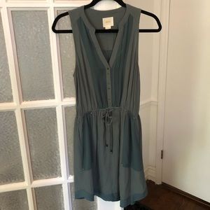 Anthropologie Maeve Pelona Pleated Shirt Dress